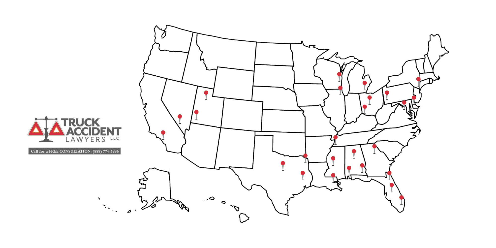 Truck Accident Lawyers Office Map